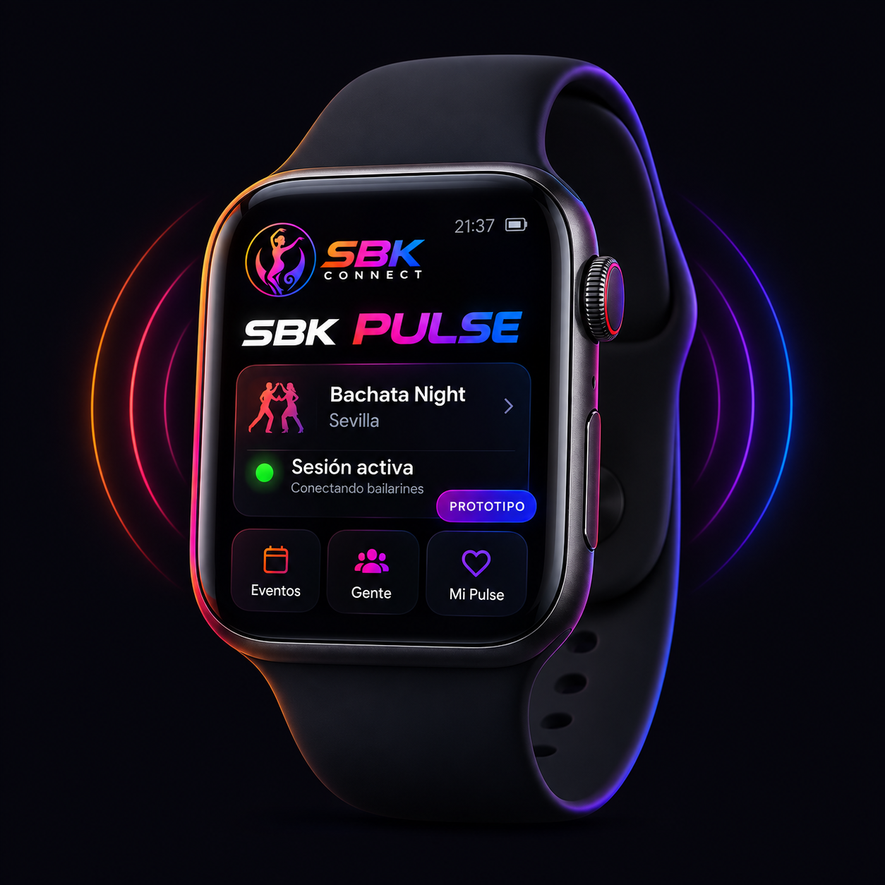 Reloj con sesión Pulse activa de ejemplo. Bachata Night Sevilla.